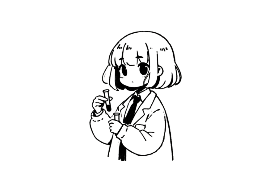 Girl In Scientist Lab Coat tracing base (lower opacity)
