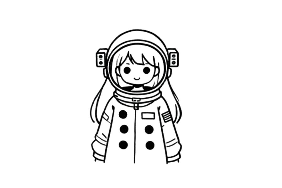Girl In Space Suit tracing base (lower opacity)