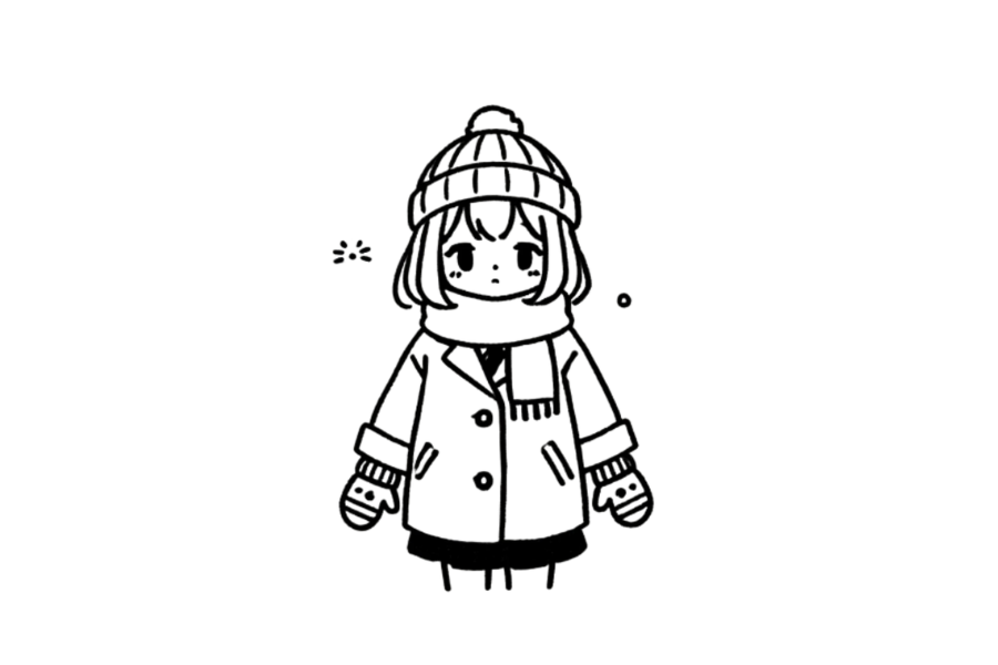 Girl In Winter Clothes tracing base (lower opacity)