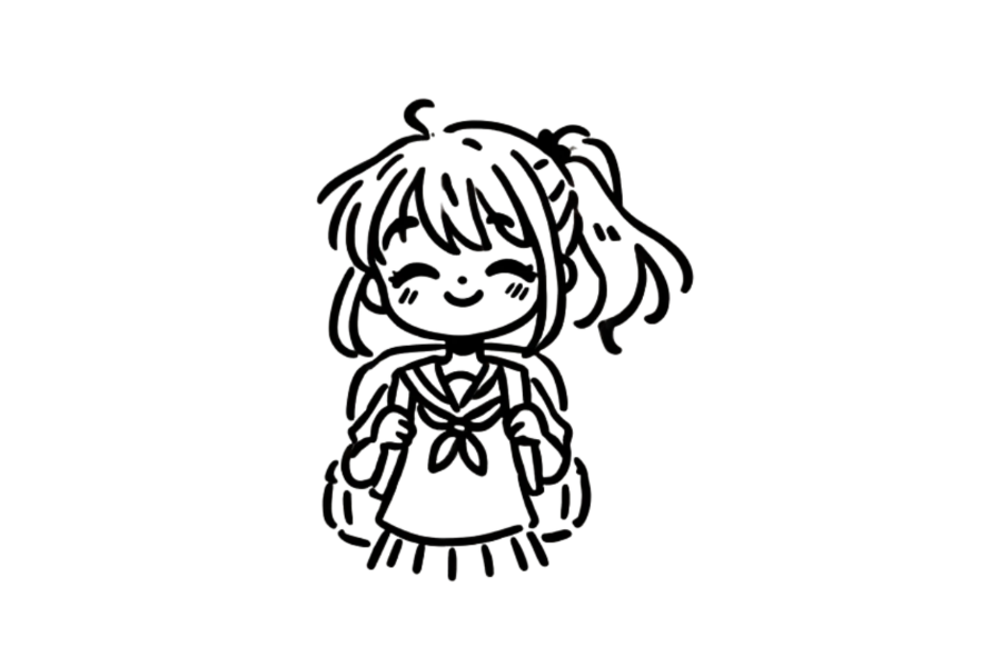Girl With Backpack tracing base (lower opacity)