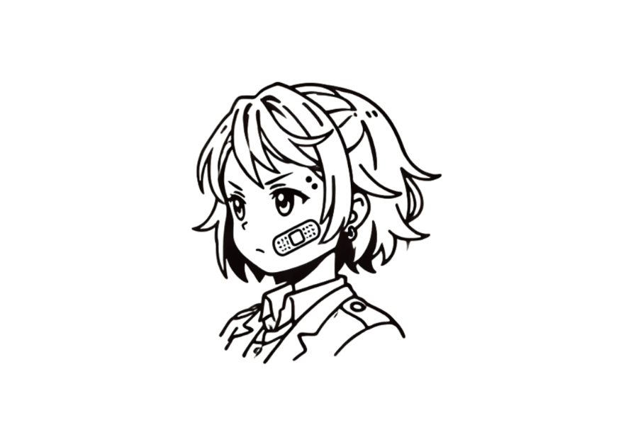 Girl With Band Aid On Cheek tracing base (lower opacity)