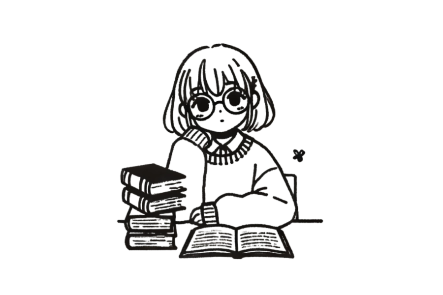 Girl With Books tracing base (lower opacity)