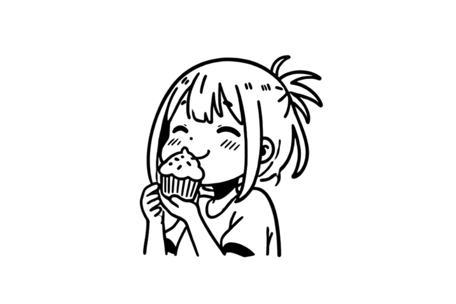 Girl With Cupcake tracing base (lower opacity)