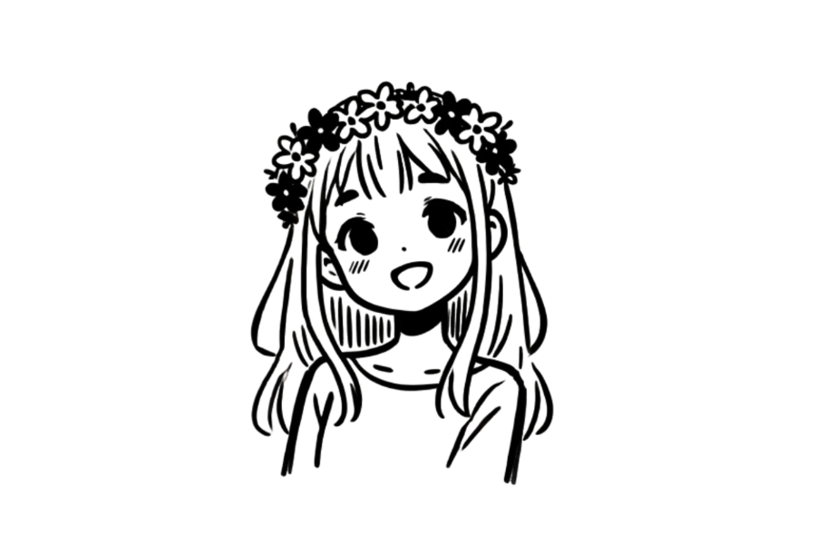 Girl With Flower Crown tracing base (lower opacity)