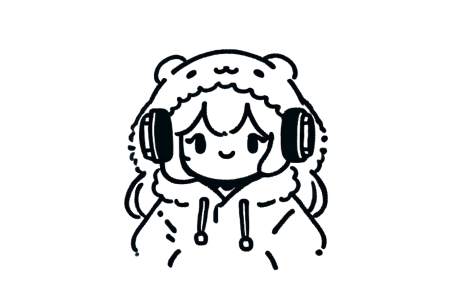 Girl With Hoodie And Headphones tracing base (lower opacity)