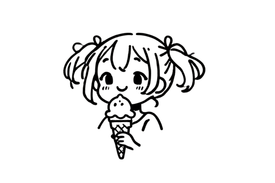 Girl With Ice Cream Cone tracing base (lower opacity)