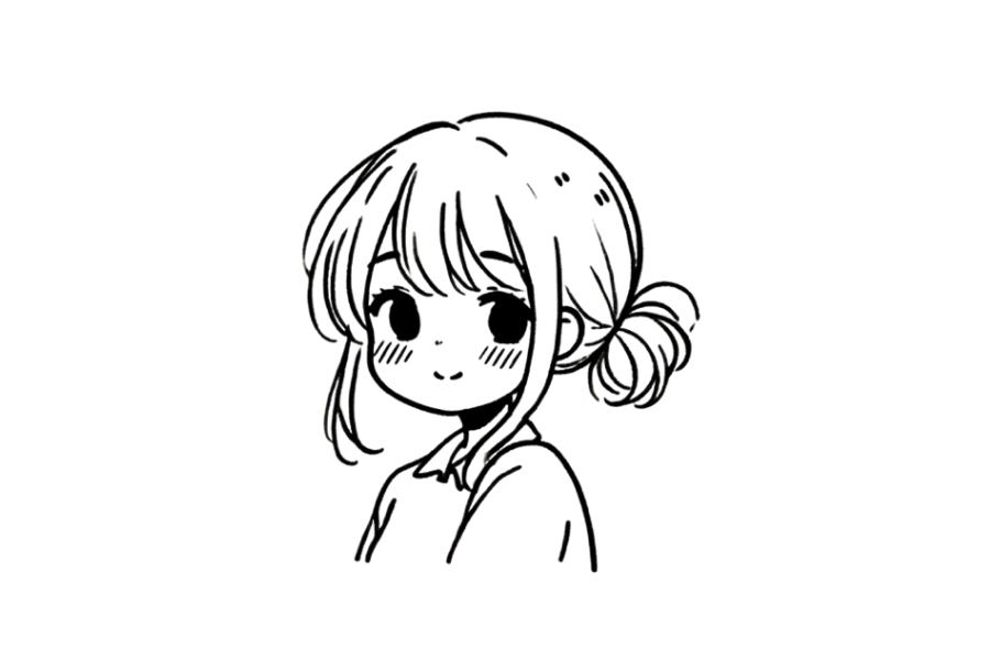 Girl With Shy Smile tracing base (lower opacity)