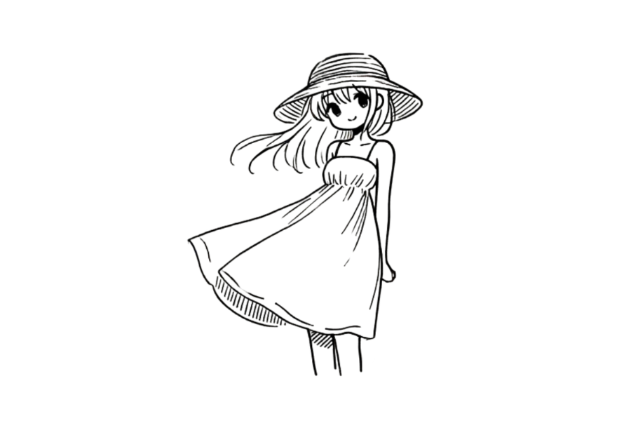 Girl With Sunhat tracing base (lower opacity)