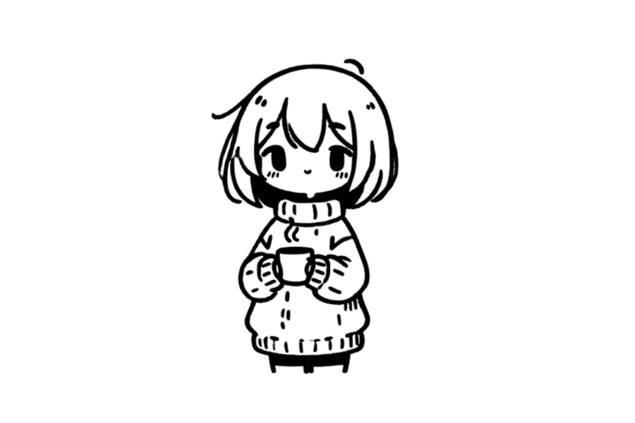 Girl With Sweater And Cocoa tracing base (lower opacity)