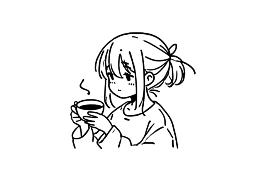 Girl With Tea tracing base (lower opacity)