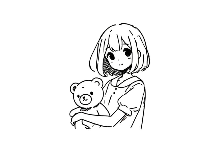 Girl With Teddy Bear tracing base (lower opacity)