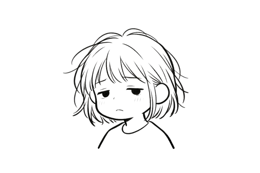 Sad Girl tracing base (lower opacity)