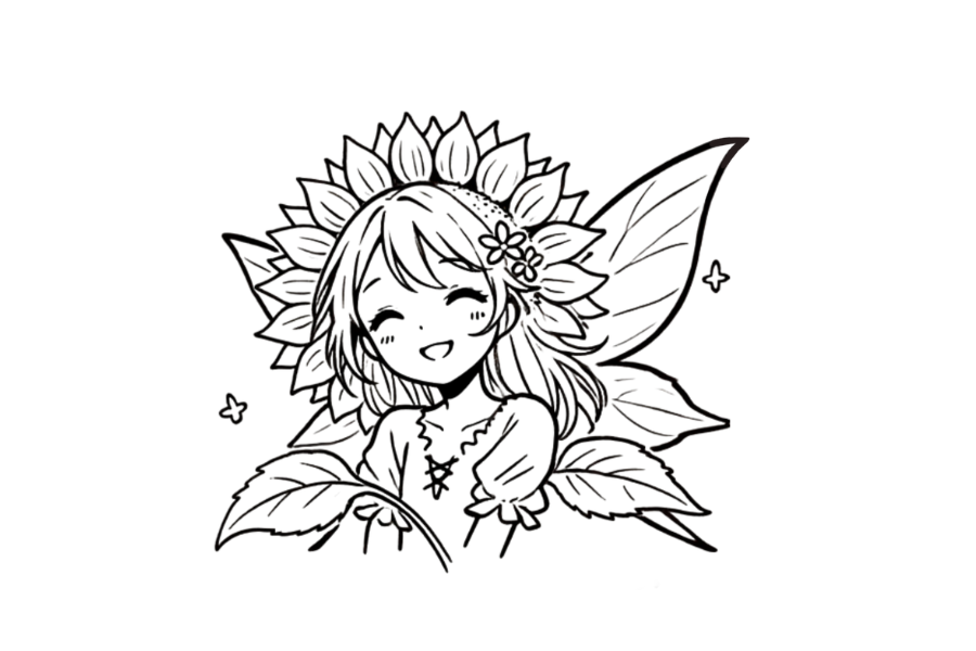 Sunflower Fairy tracing base (lower opacity)