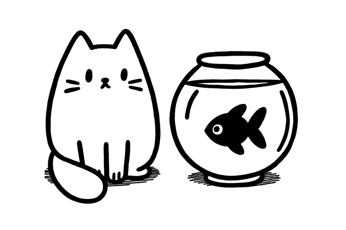 Cat and fishbowl tracing base (lower opacity)