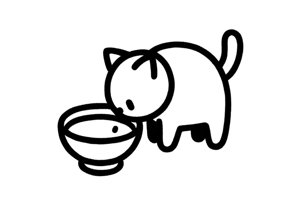 Cat and milk bowl tracing base (lower opacity)