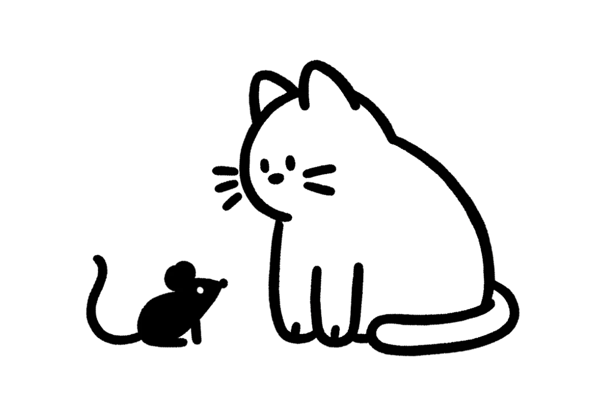 Cat and mouse tracing base (lower opacity)