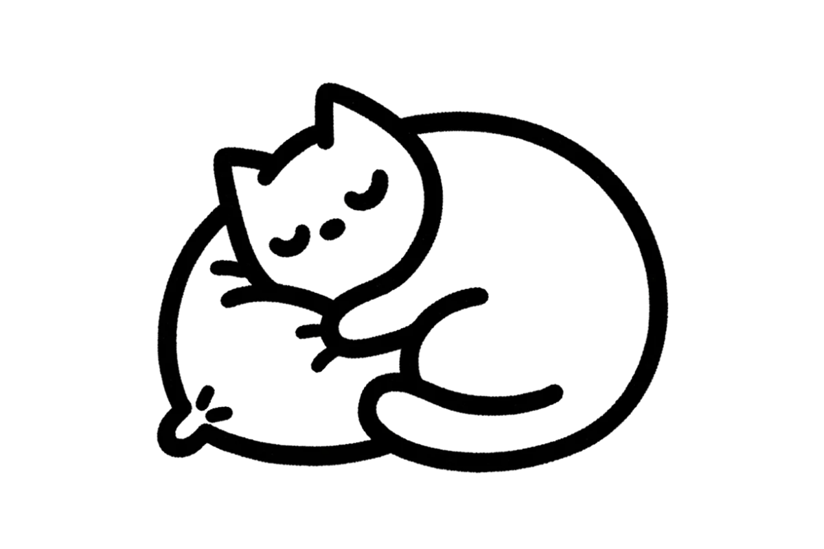 Cat and pillow tracing base (lower opacity)