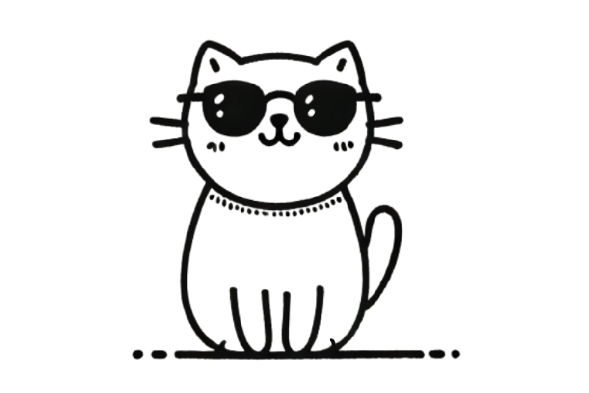 Cat wearing sunglasses tracing base (lower opacity)