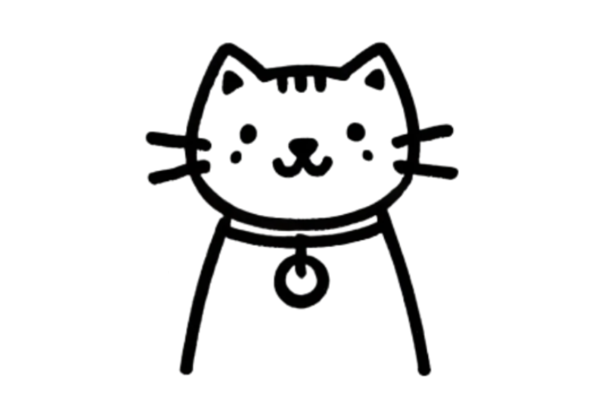 Cat with collar tracing base (lower opacity)