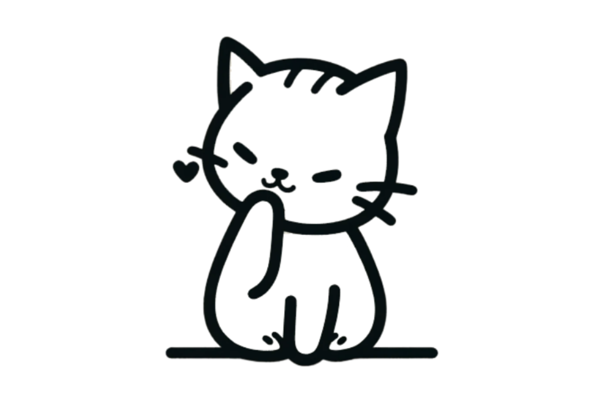 Cat with paw raised tracing base (lower opacity)