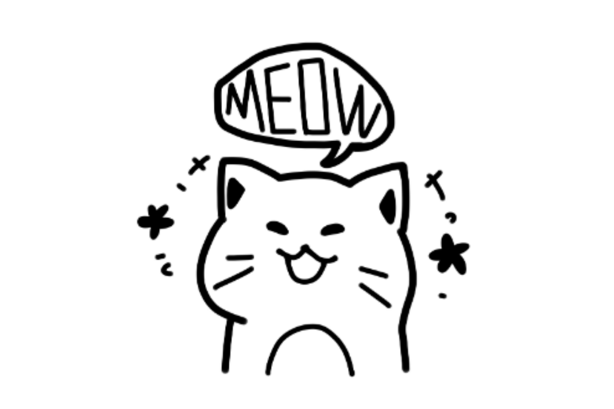 Happy meow cat tracing base (lower opacity)