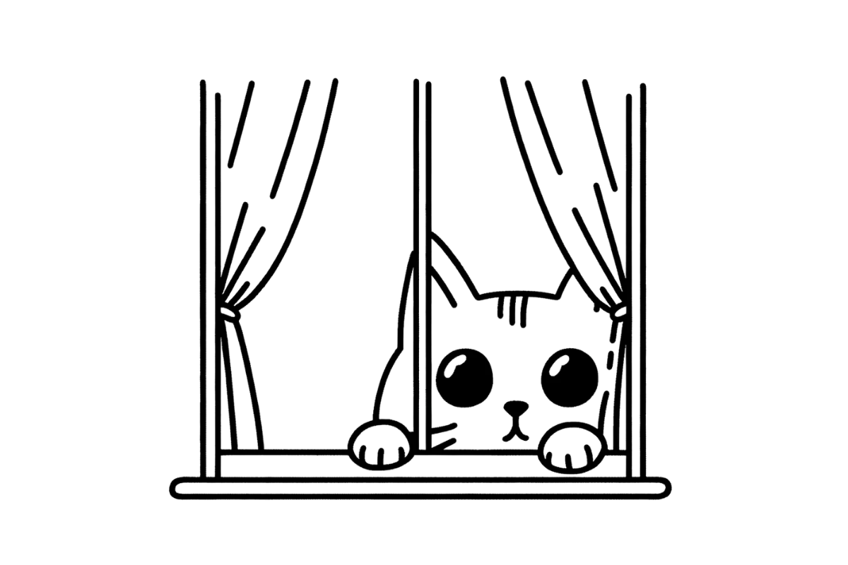 Peeking cat tracing base (lower opacity)