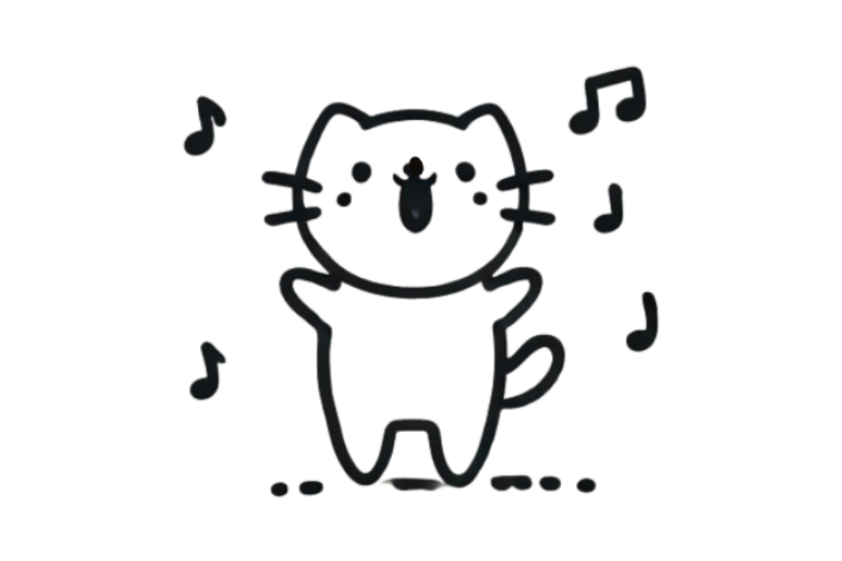 Singing cat tracing base (lower opacity)
