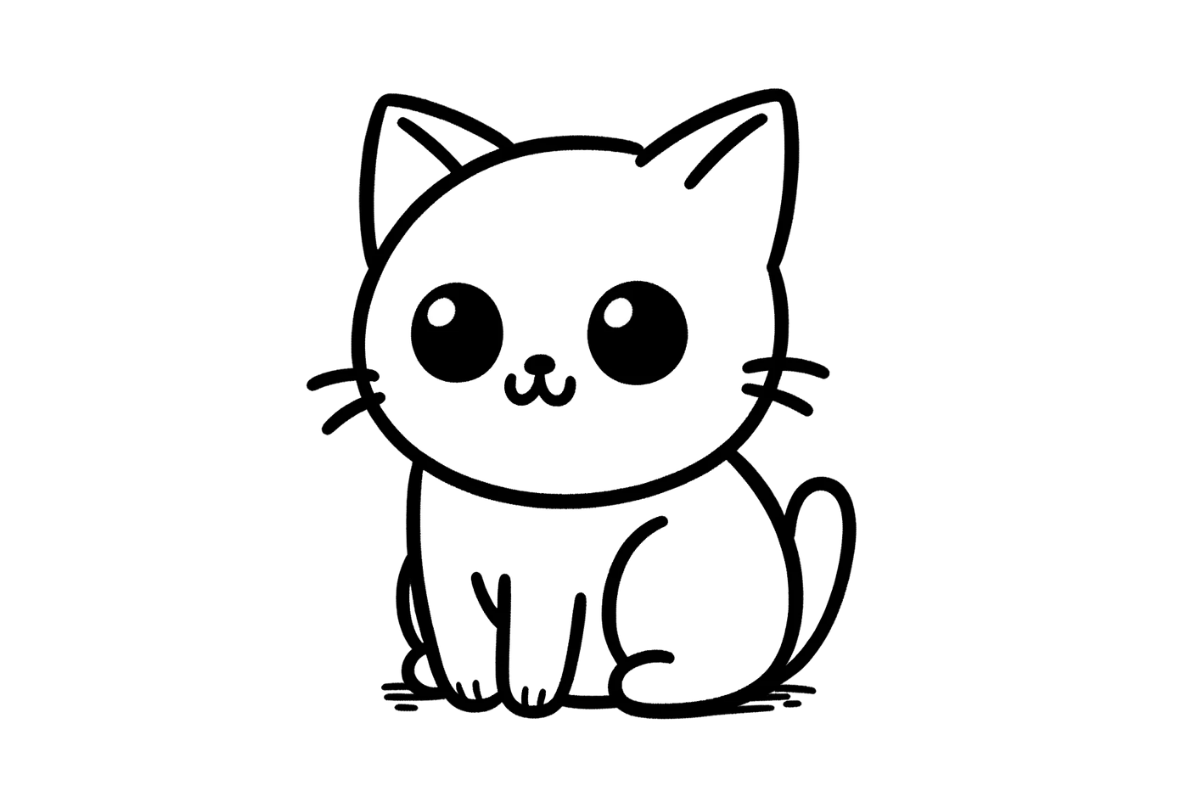 Sitting cat tracing base (lower opacity)