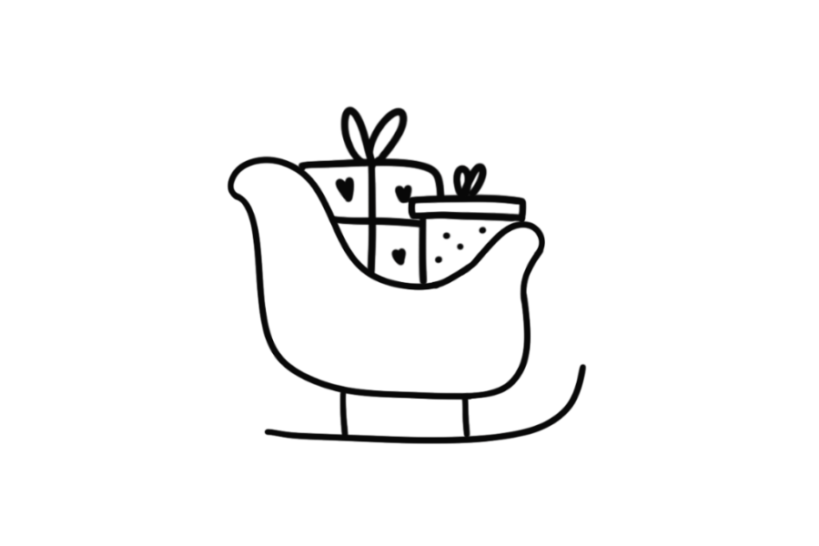 Sleigh with presents tracing base (lower opacity)