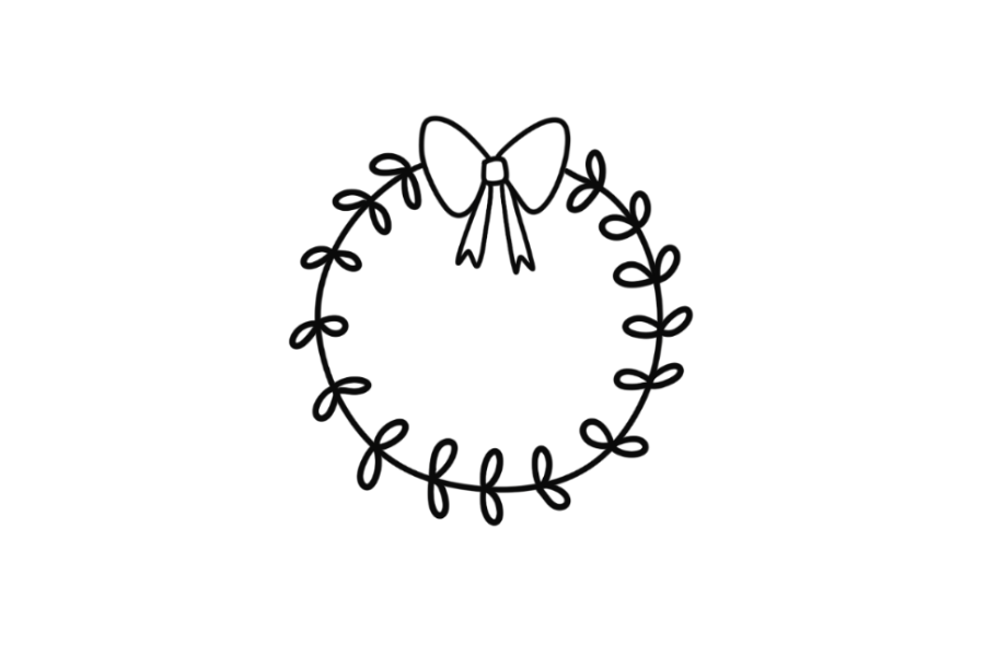 Christmas wreath tracing base (lower opacity)