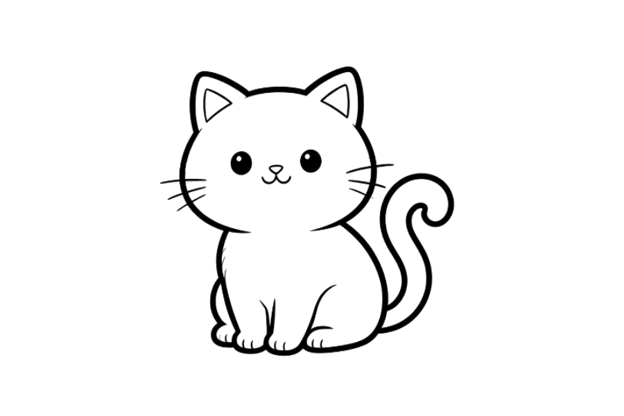 Cat coloring page outline