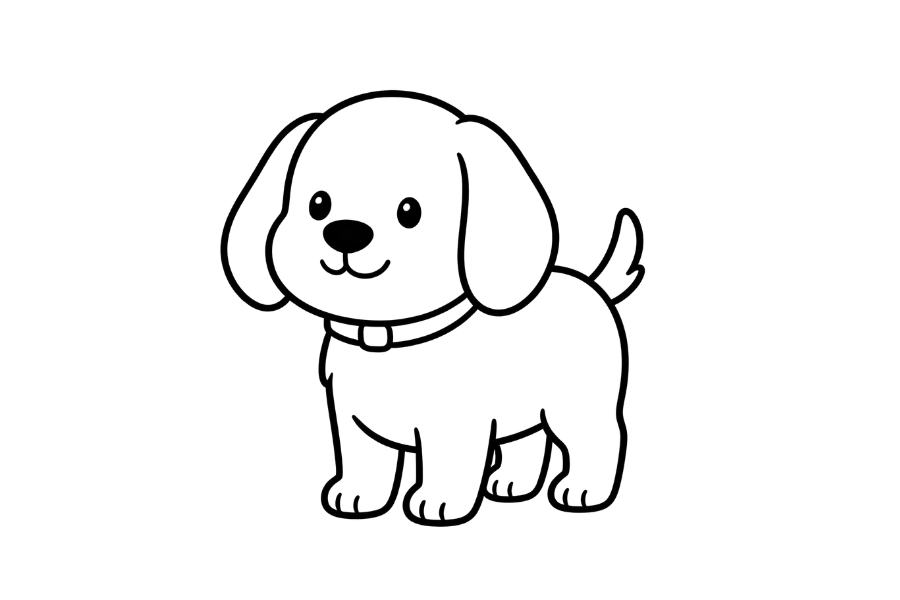 Dog coloring page outline