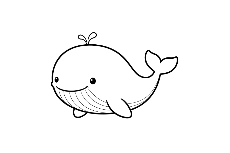 Dolphin coloring page outline