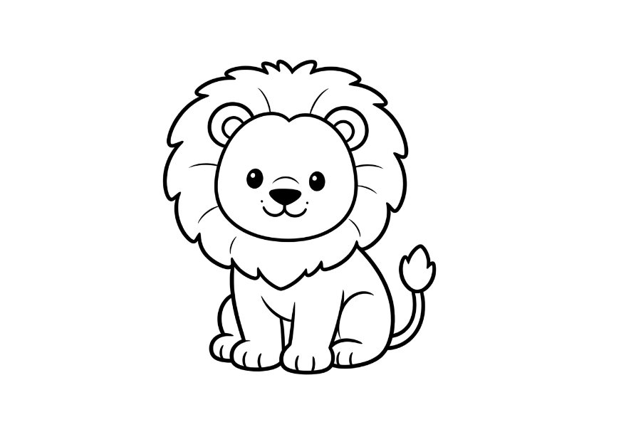 Lion coloring page outline