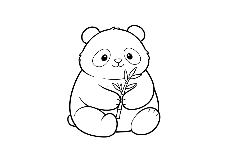 Panda coloring page outline