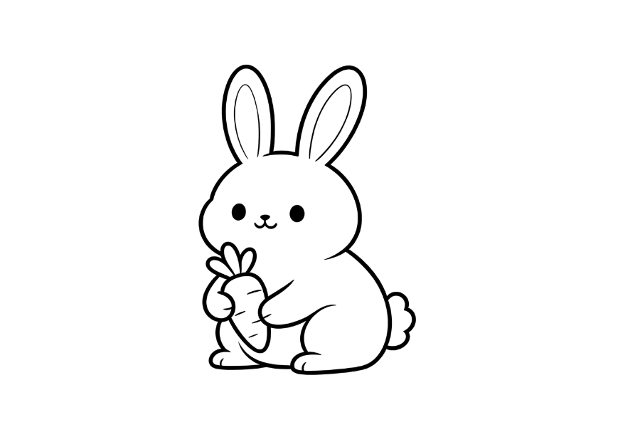 Rabbit coloring page outline