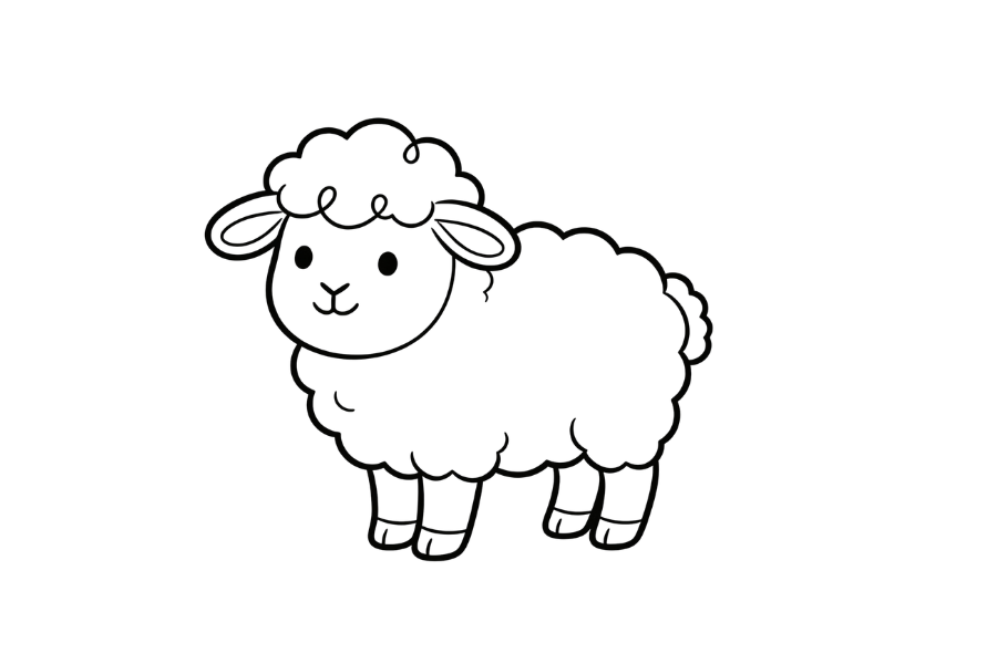 Sheep coloring page outline
