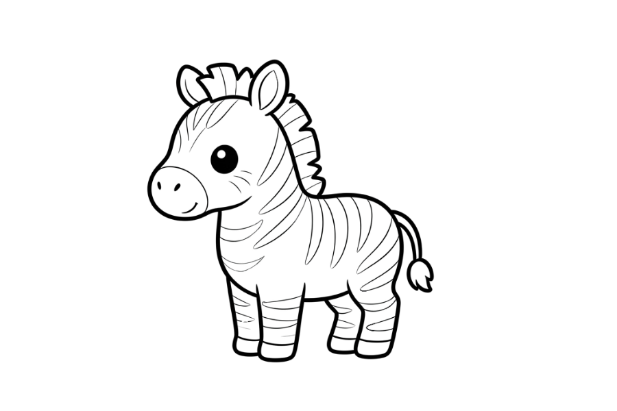 Zebra coloring page outline