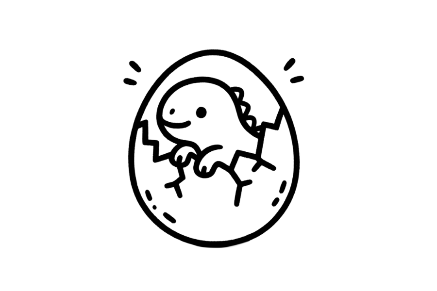 Baby Dinosaur Hatchling tracing base (lower opacity)