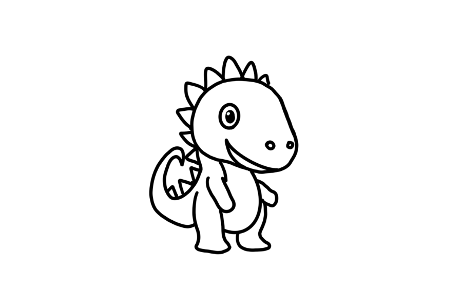 Baby Stegosaurus tracing base (lower opacity)