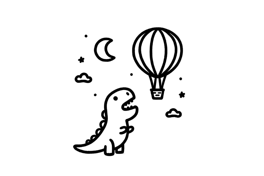 Dinosaur Balloon Discovery tracing base (lower opacity)