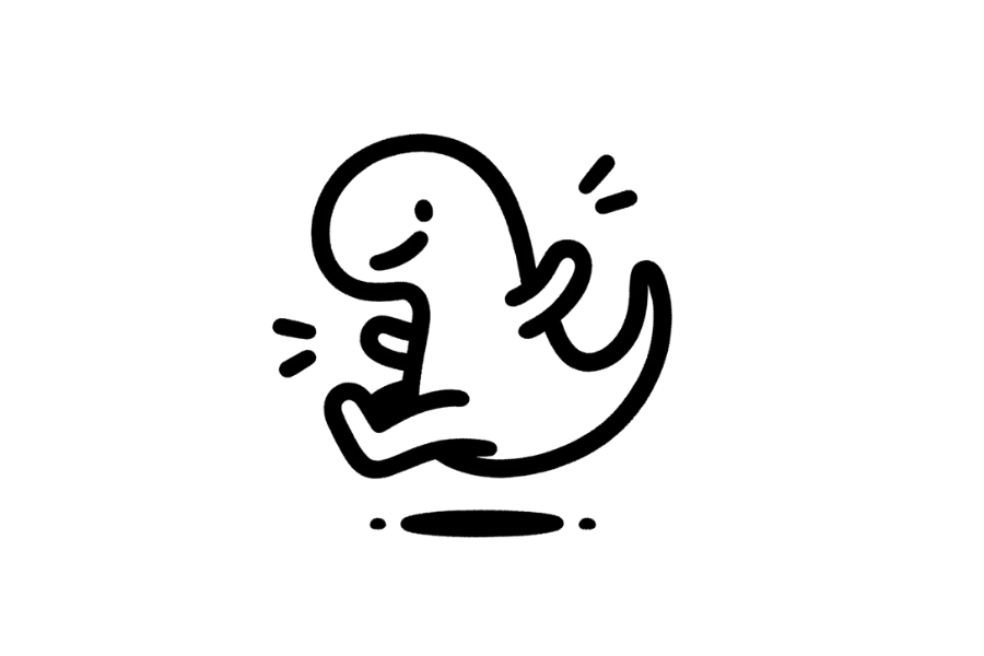 Dinosaur Leaping tracing base (lower opacity)