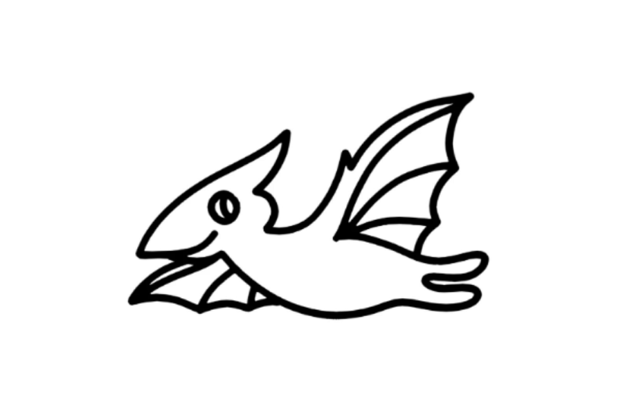 Flying Dinosaur tracing base (lower opacity)