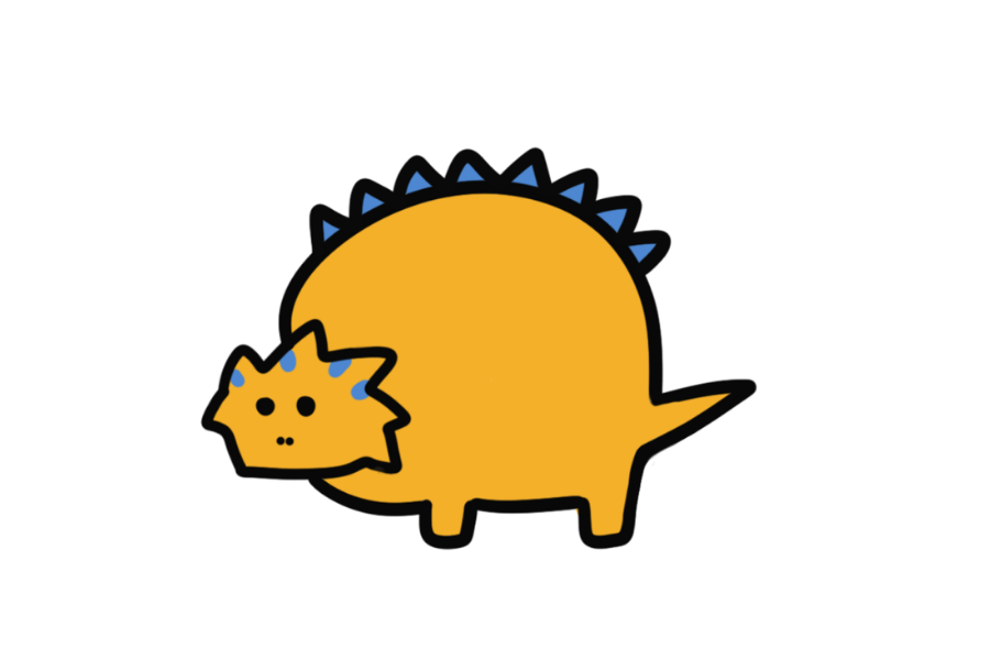 Yellow Chubby Dinosaur tracing base (lower opacity)