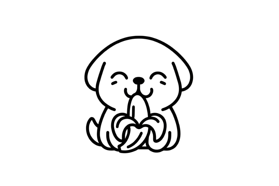 Dog with Banana tracing base (lower opacity)