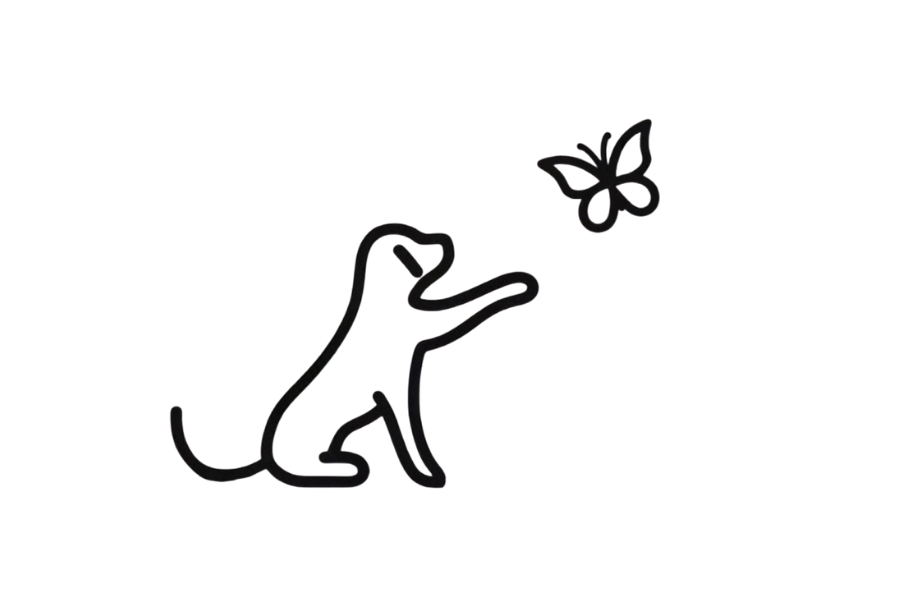 🦋 Easy Cute Dog with Butterfly Drawing Template