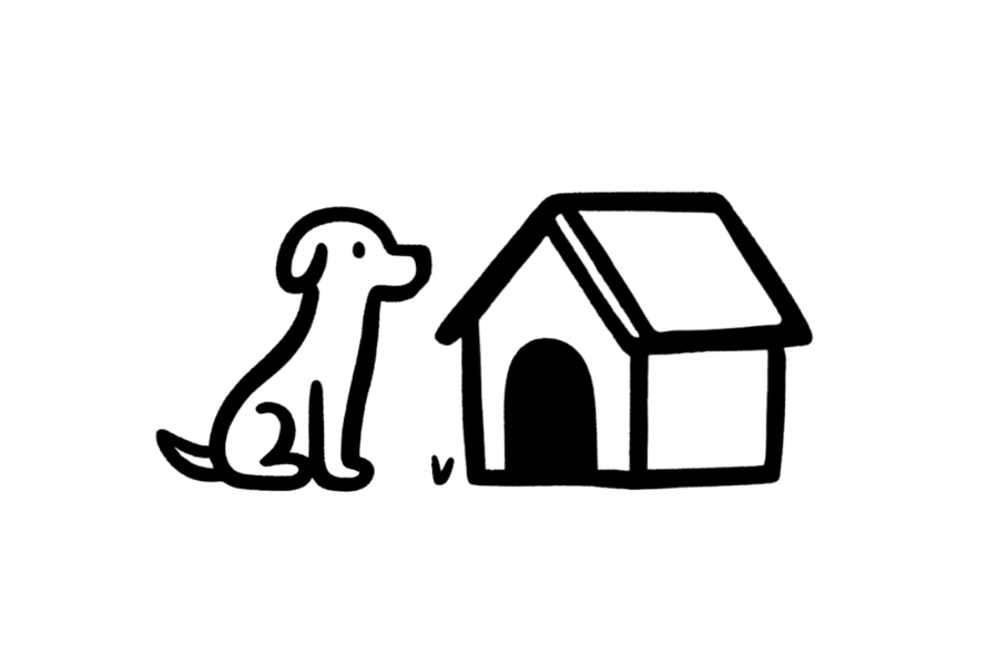 🏠 Easy Cute Dog with Doghouse Drawing Template