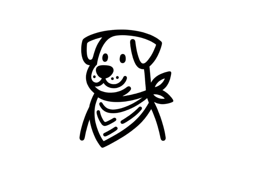 🧣 Easy Cute Dog with Scarf Drawing Template