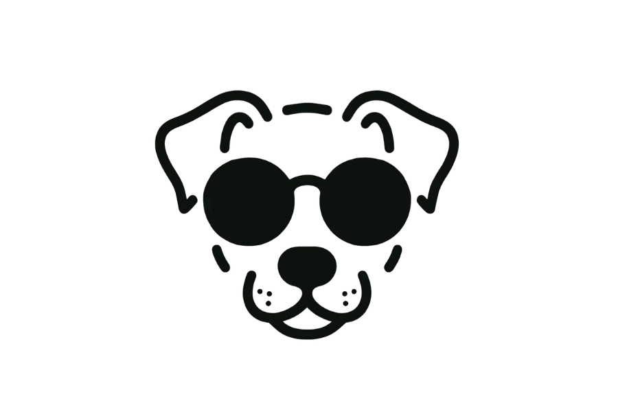 🕶️ Easy Cute Dog with Sunglasses Drawing Template