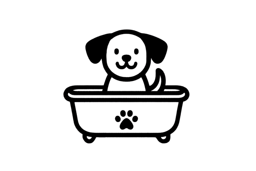Doggie Bath Time tracing base (lower opacity)